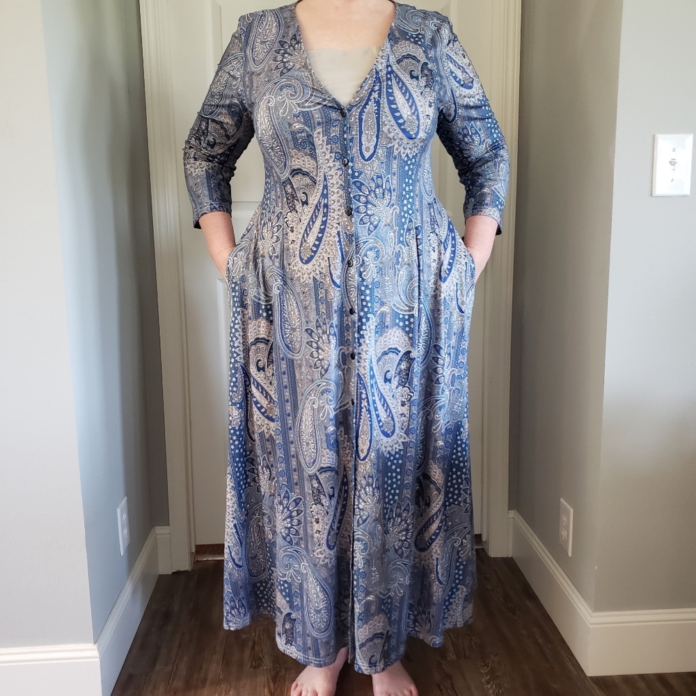 Blue paisley dress
